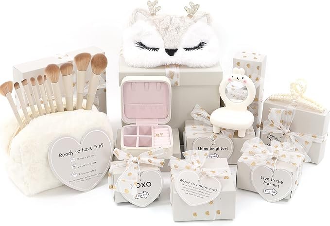 HAPPY LOLLI Gift Basket for Tween & Teen Girls – 8 Trendy Gifts with Tasks & Empowering Cards – Great for Birthdays.